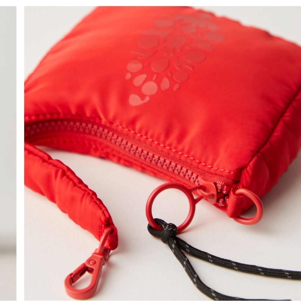 Free People Movement Red Buti Micro Pouch in Winterberry NWT